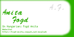 anita fogd business card